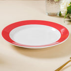 Riona Snack Plate White And Red 8 Inch Nestasia