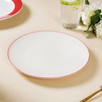 Riona Red Rimmed Ceramic Snack Plate 8-Inch Nestasia
