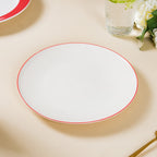Riona Red Rimmed Ceramic Snack Plate 8-Inch Nestasia