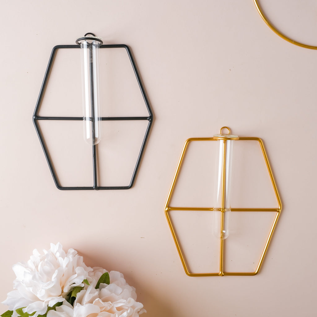 Hanging Glass Planter - Hexagon Nestasia