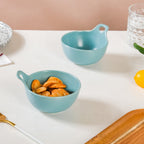 Snack Bowl With Handle Blue Set Of 2 230ml Nestasia