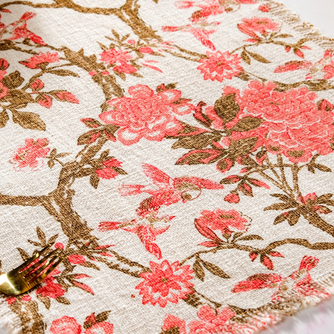 Blush Chinoiserie Dining Table Runner 182x40cm Nestasia