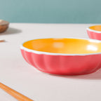 Chrome Ceramic Dessert Plate Red 4 Inch Set Of 2 Nestasia