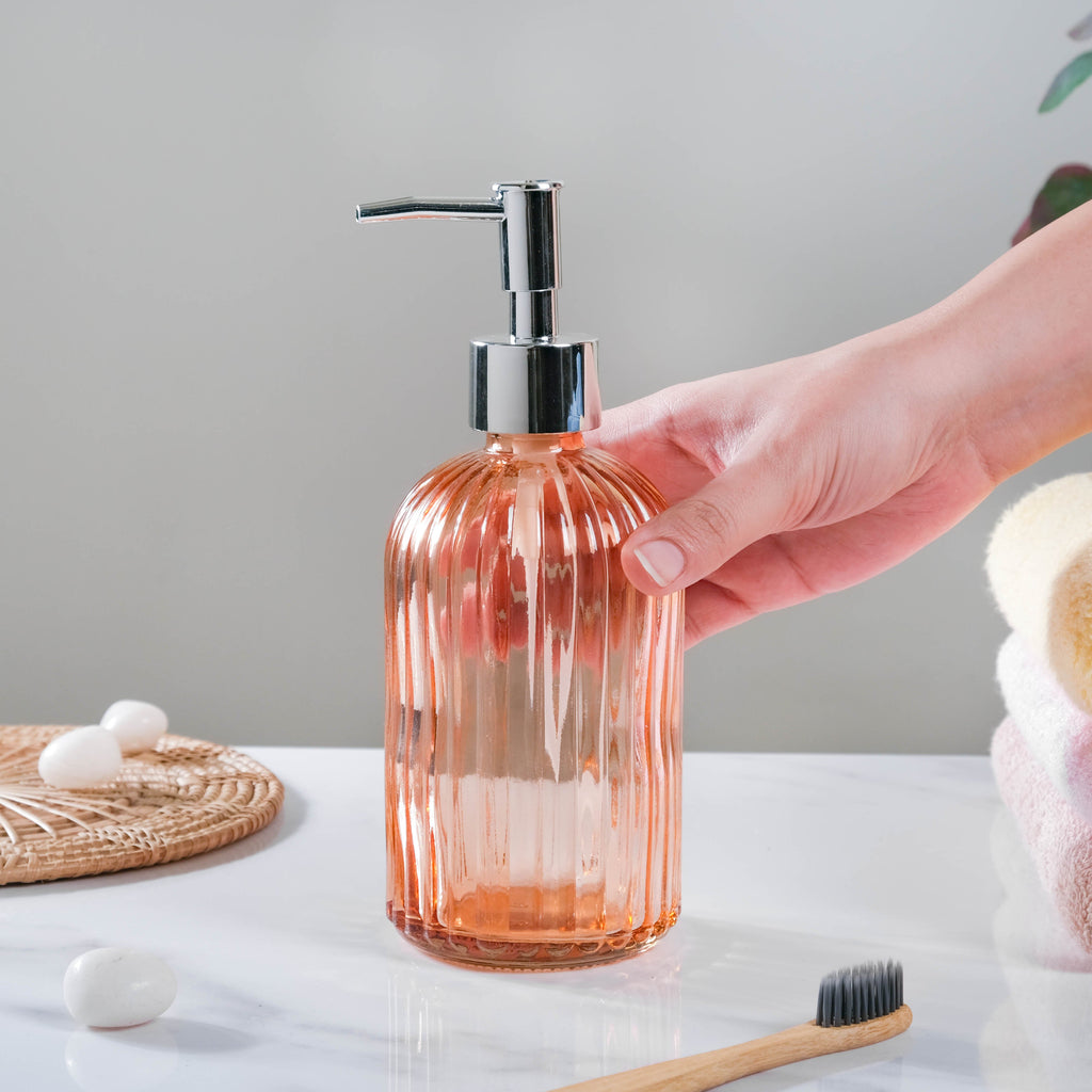 Caramel Amber Glass Dispenser with Nozzle Nestasia