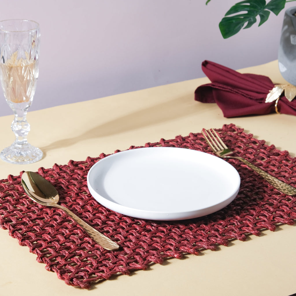 Rectangular Sabai Mat Red Nestasia
