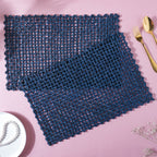 Rectangular Sabai Mat Blue Nestasia
