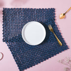 Rectangular Sabai Mat Blue Nestasia