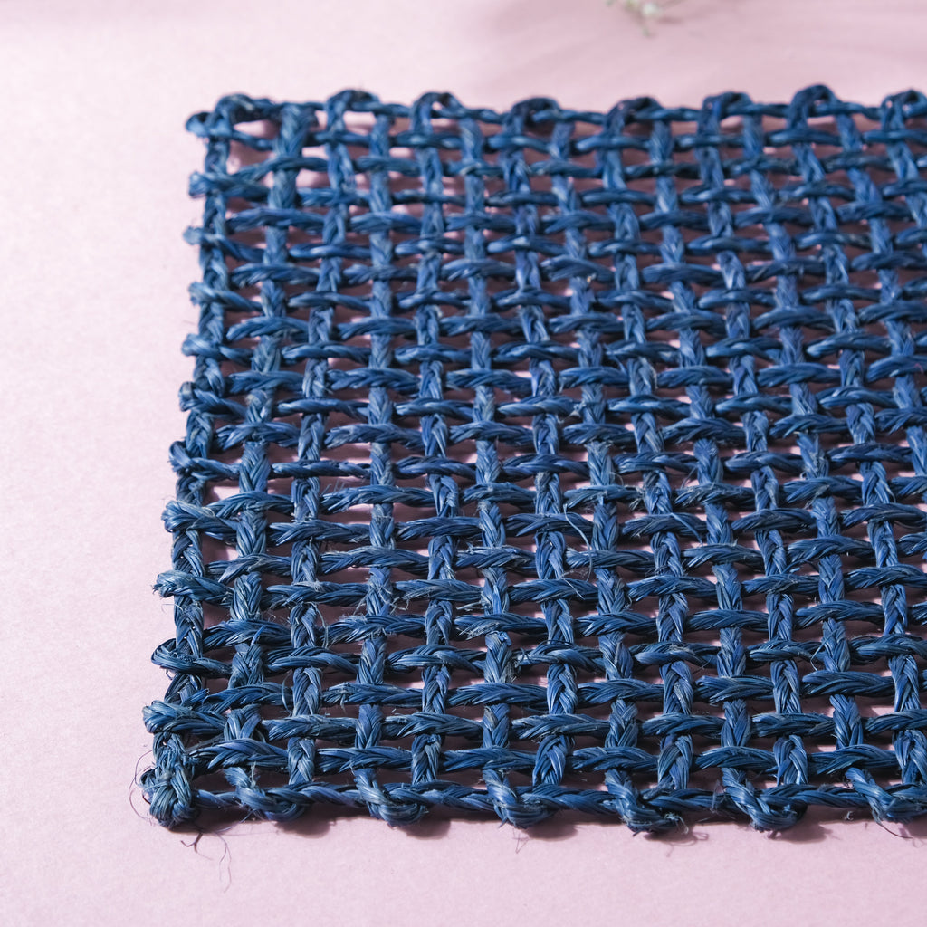 Rectangular Sabai Mat Blue Nestasia