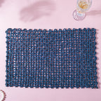 Rectangular Sabai Mat Blue Nestasia