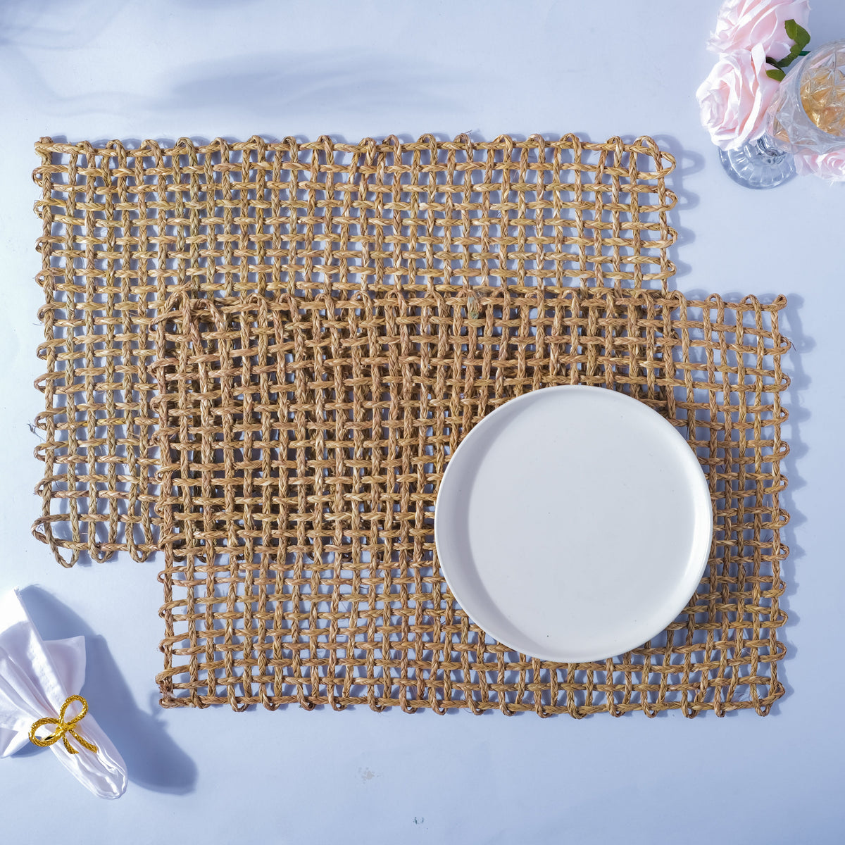 Rectangular Sabai Mat Natural Nestasia