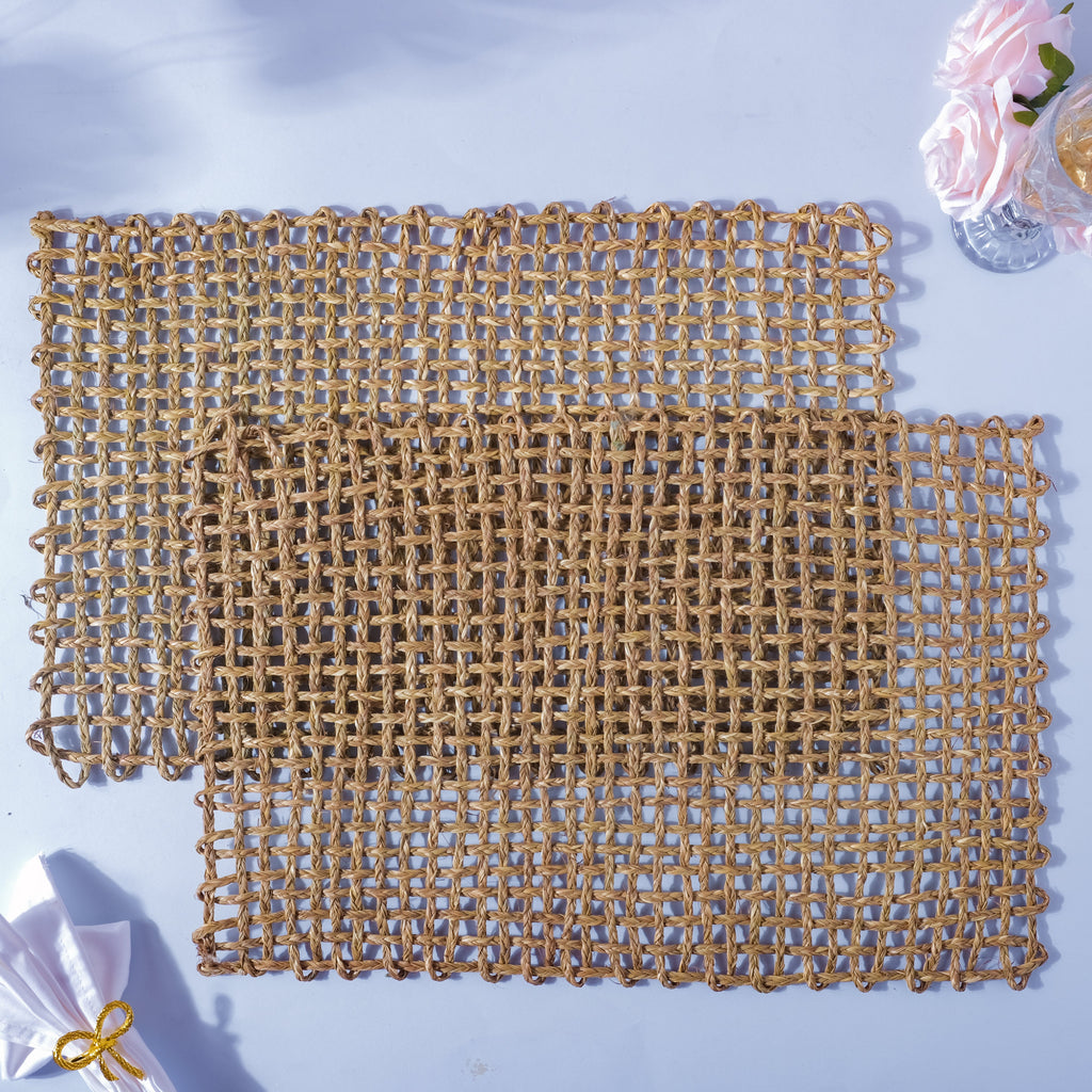 Rectangular Sabai Mat Natural Nestasia