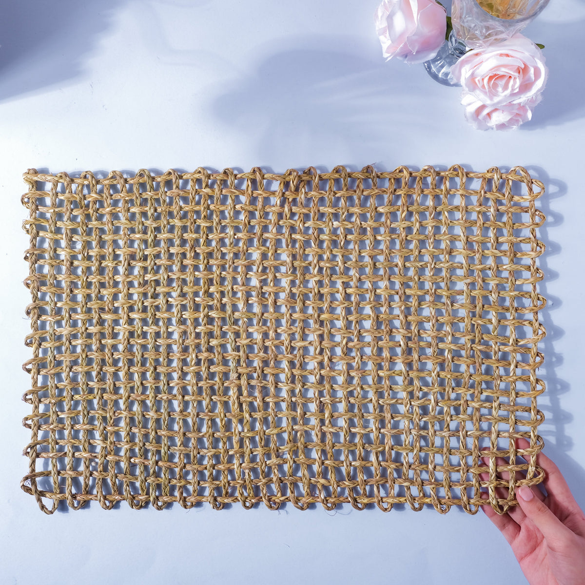 Rectangular Sabai Mat Natural Nestasia