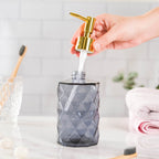 Vienna Grey Textured Glass Dispenser With Nozzle Nestasia