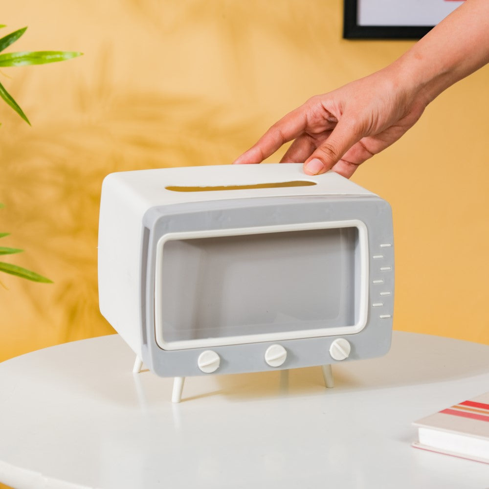 TV Tissue Box With Stand White Nestasia