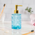 Ocean Blue Textured Glass Dispenser With Nozzle Nestasia