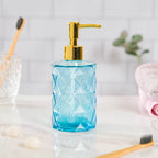 Ocean Blue Textured Glass Dispenser With Nozzle Nestasia