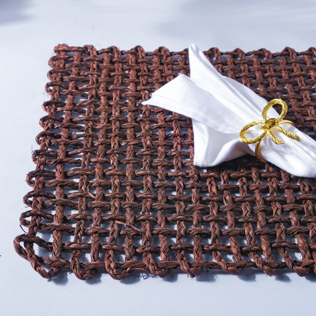 Rectangular Sabai Mat Brown Nestasia
