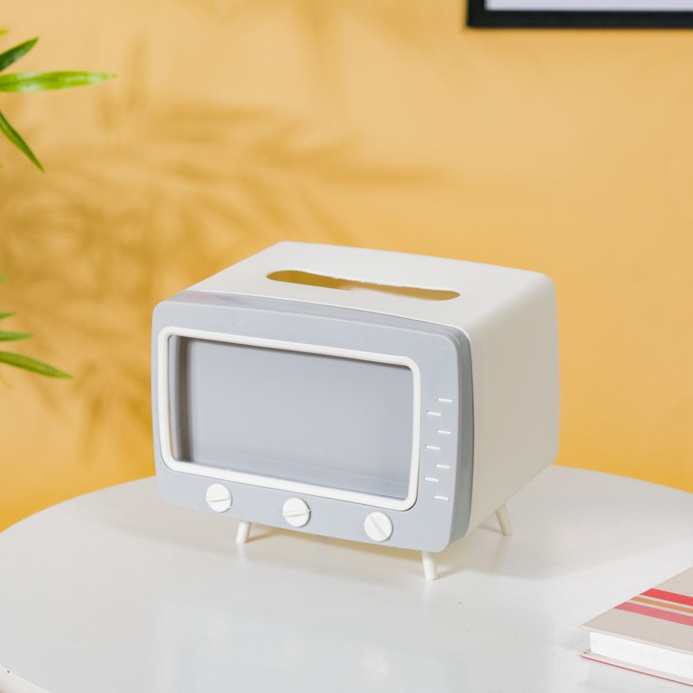 TV Tissue Box With Stand White Nestasia