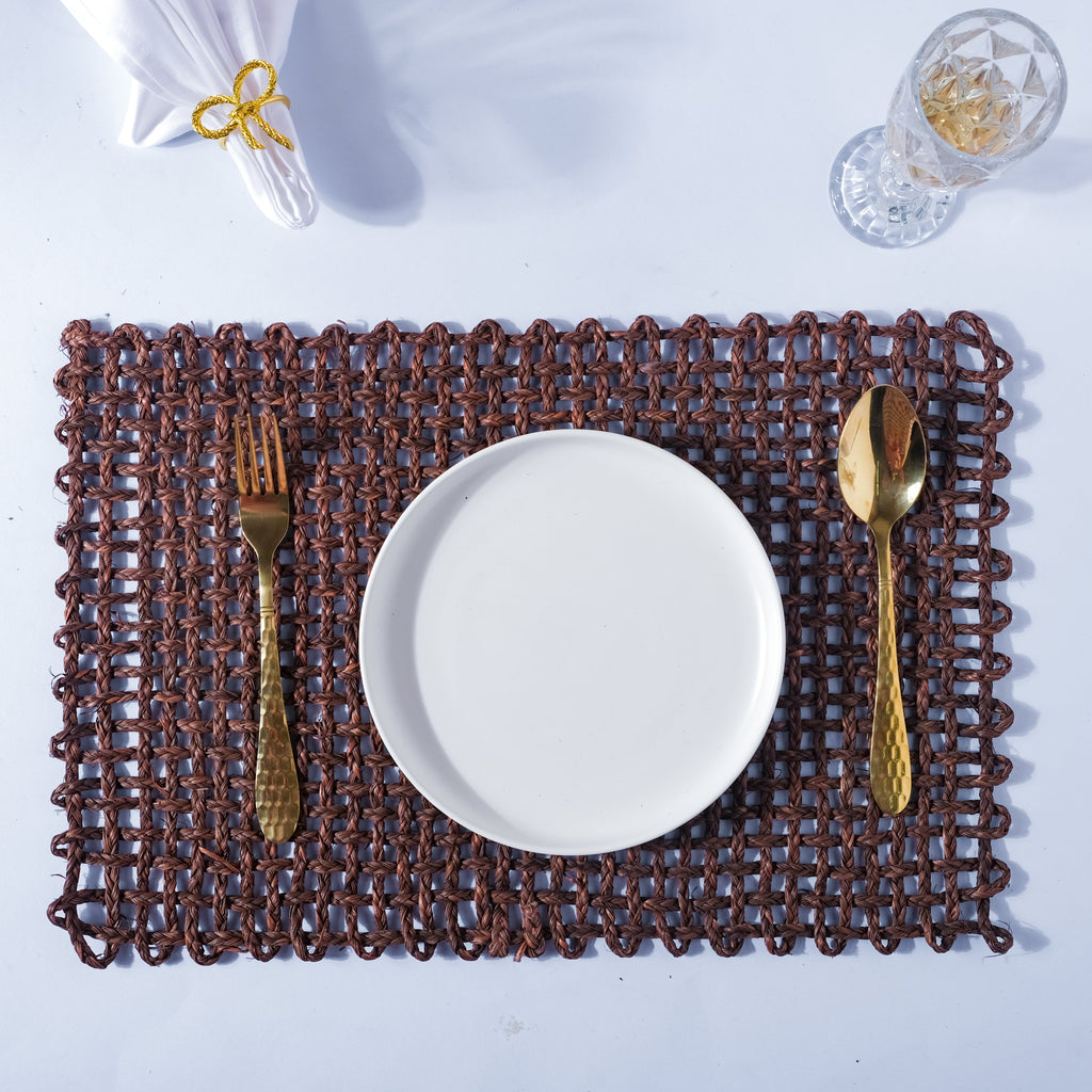 Rectangular Sabai Mat Brown Nestasia