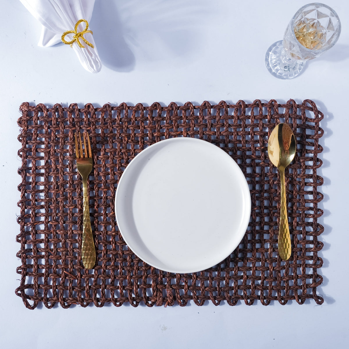 Rectangular Sabai Mat Brown Nestasia