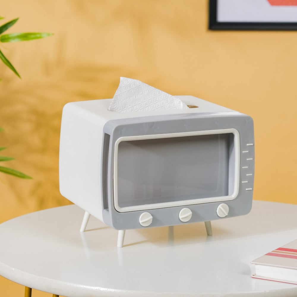 TV Tissue Box With Stand White Nestasia