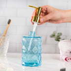 Ocean Blue Textured Glass Dispenser With Nozzle Nestasia