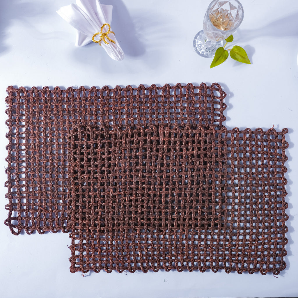 Rectangular Sabai Mat Brown Nestasia