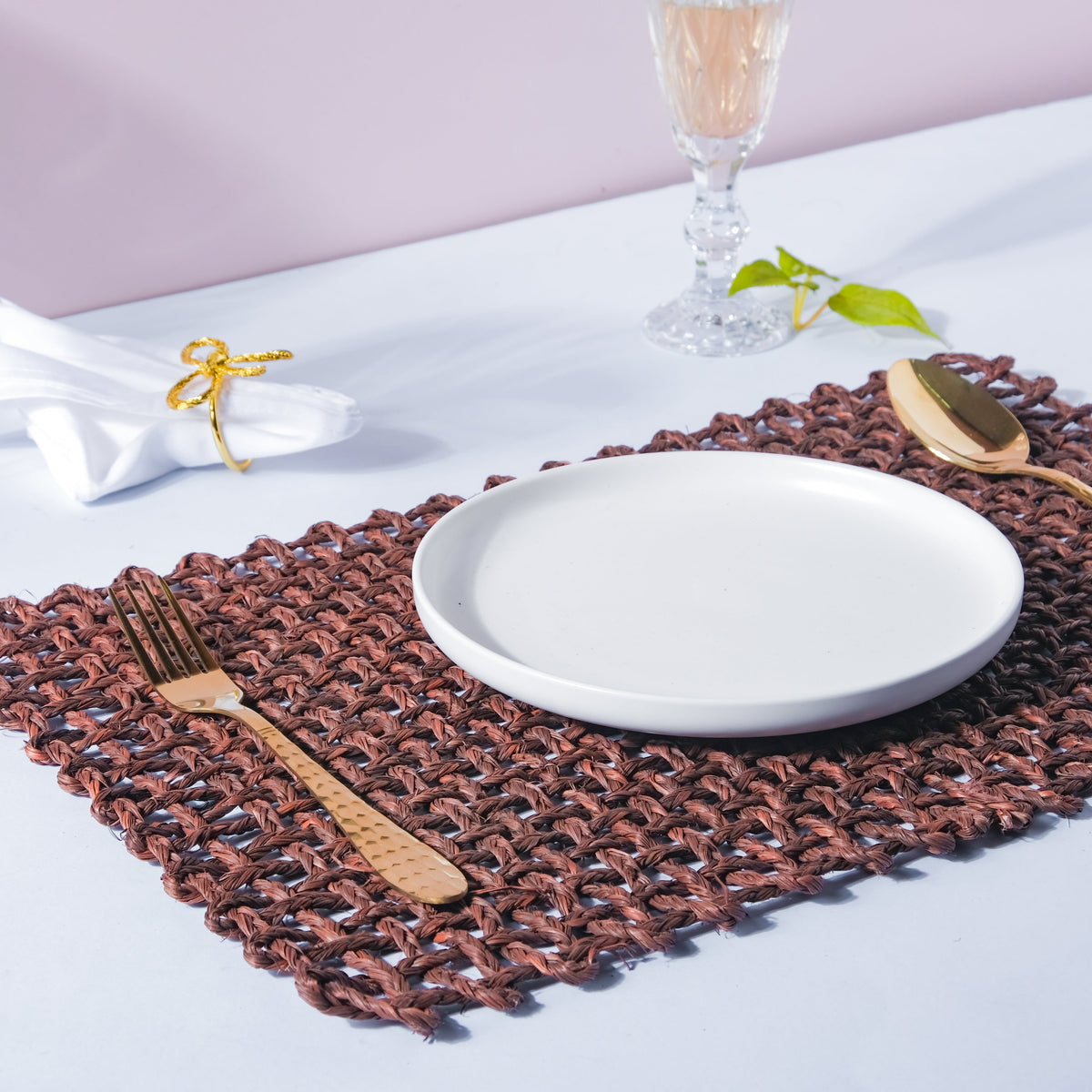 Rectangular Sabai Mat Brown Nestasia