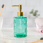Lea Green Textured Glass Dispenser With Nozzle Nestasia