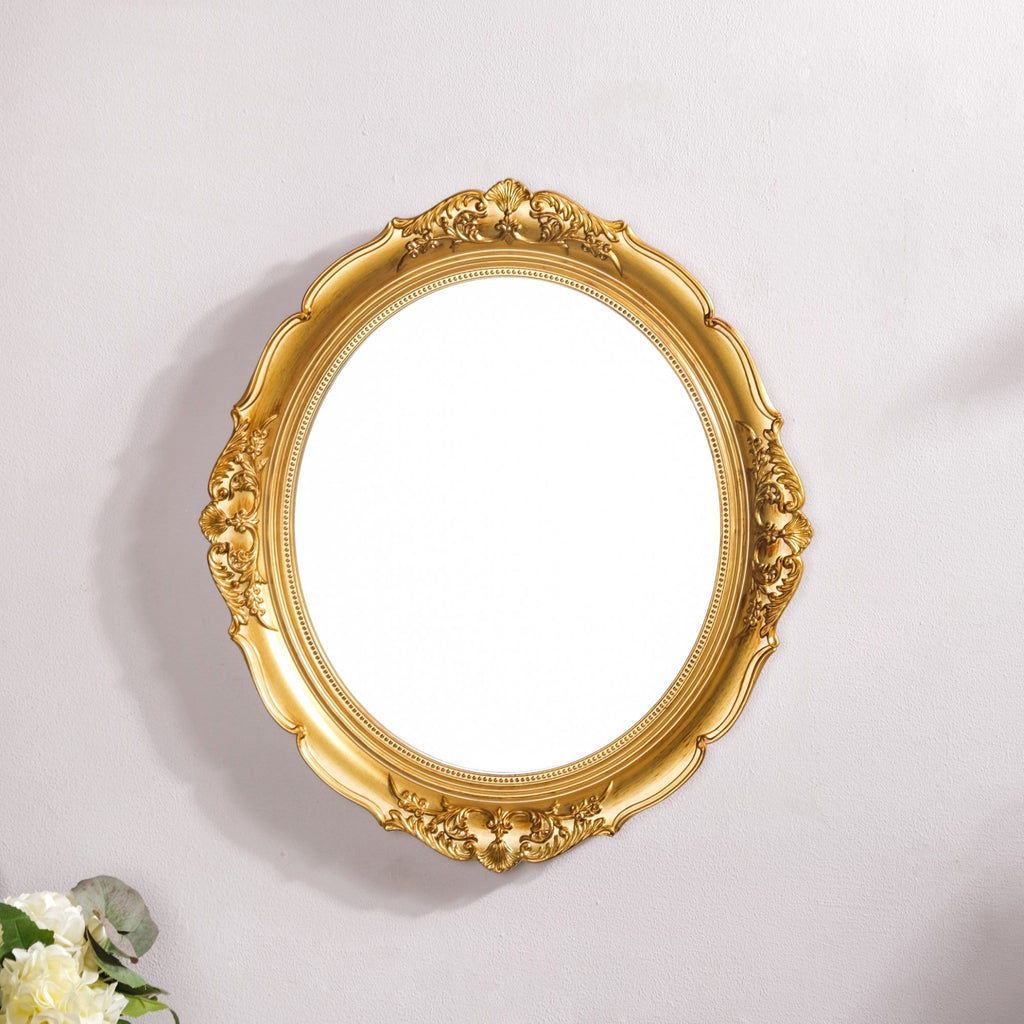 Vintage Oval Wall Mirror Gold Nestasia
