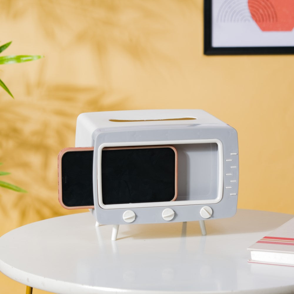 TV Tissue Box With Stand White Nestasia