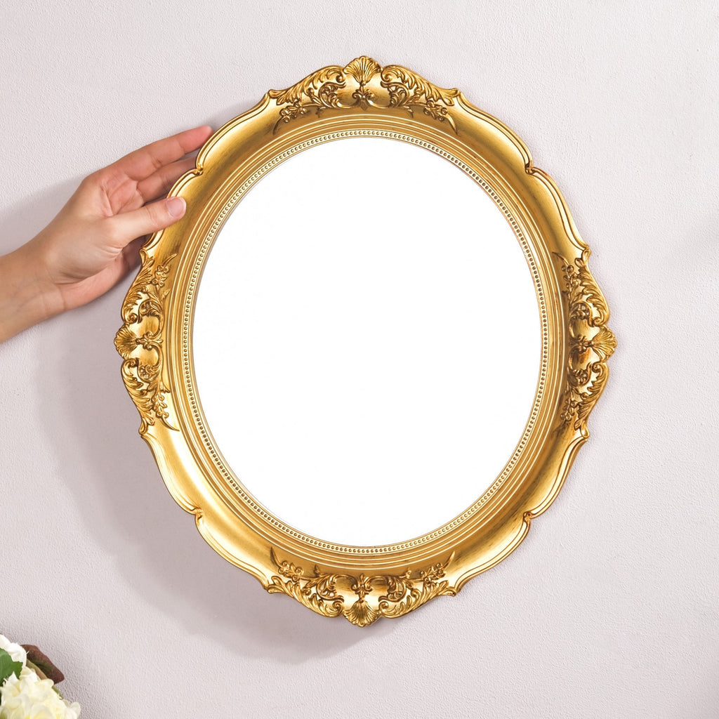 Vintage Oval Wall Mirror Gold Nestasia