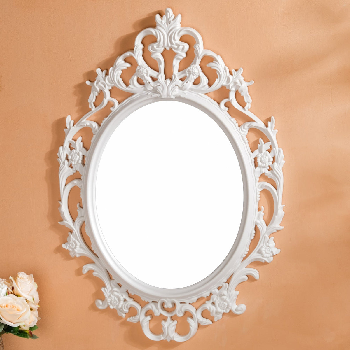 Hanging Wall Mirror White Large Nestasia