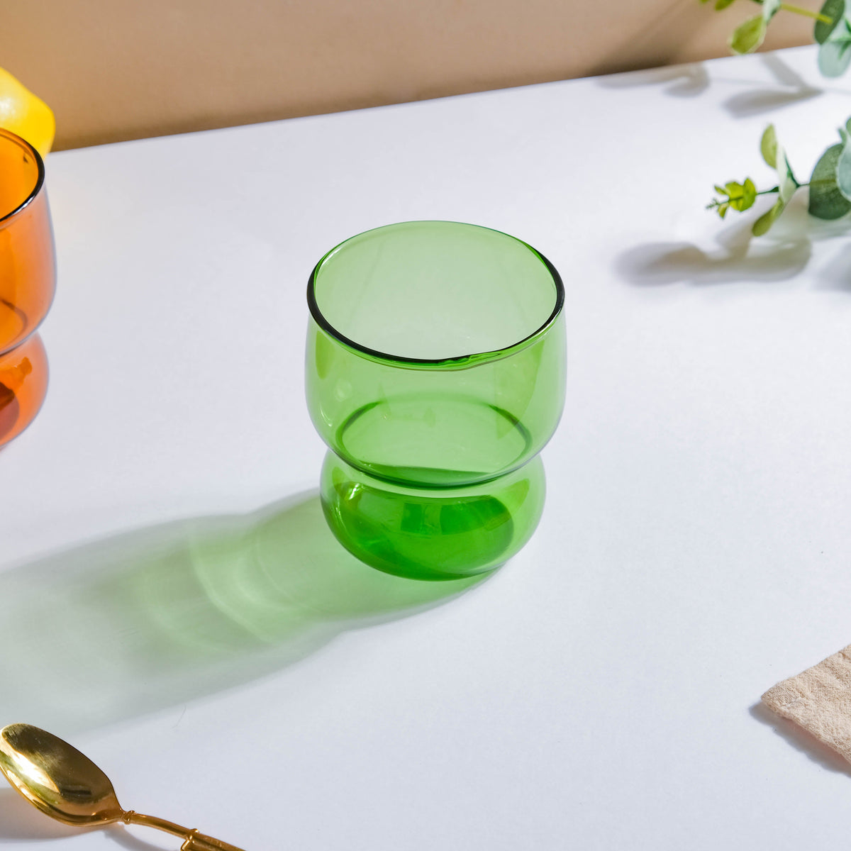 Transparent Borosilicate Glass Tumbler Green Nestasia