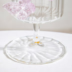 3D Pink Butterfly Ribbed Wine Glass 250ml Nestasia