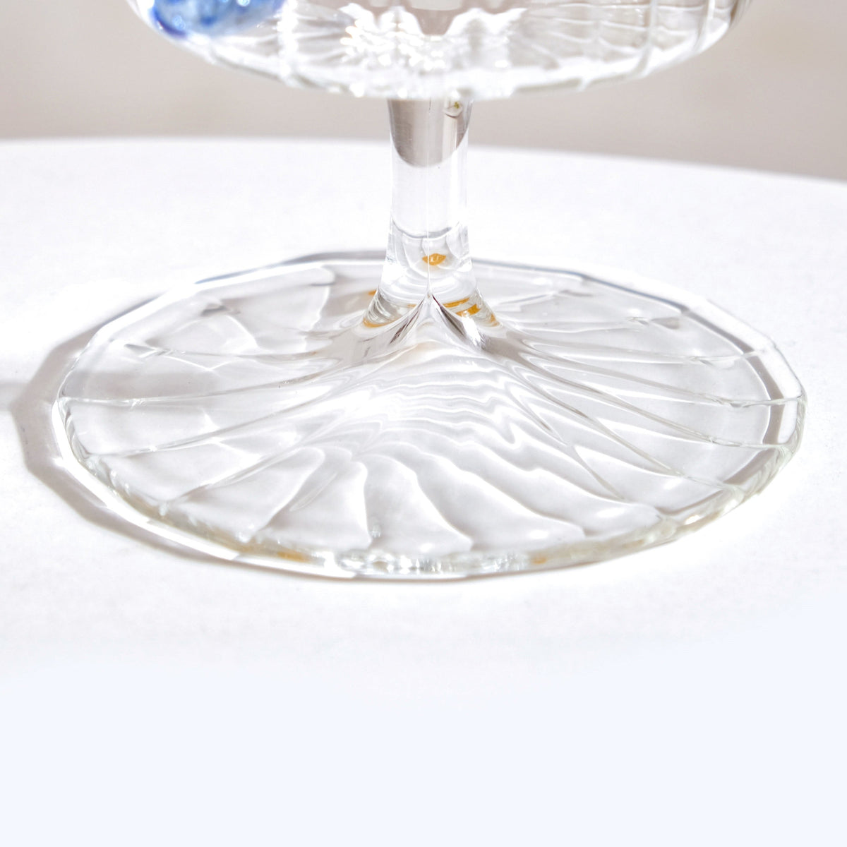 3D Butterfly Detailing Ribbed Wine Glass Blue 250ml Nestasia