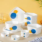 Abstract Patterned Pentagon 12 Piece Dinner Set For 4 Nestasia