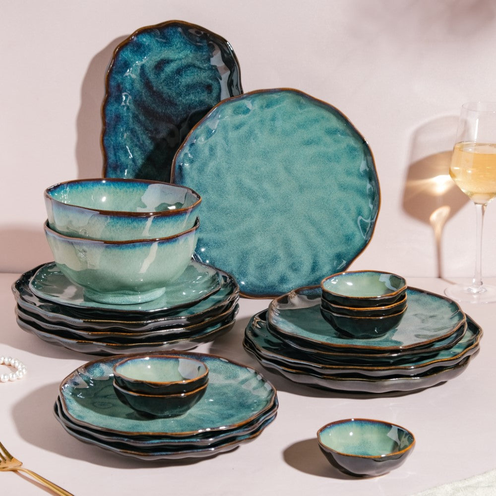 Emerald 21 Piece Dinner Set For 6 Nestasia