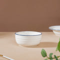 Riona Ceramic Popcorn Bowl White And Blue 400 ml Nestasia