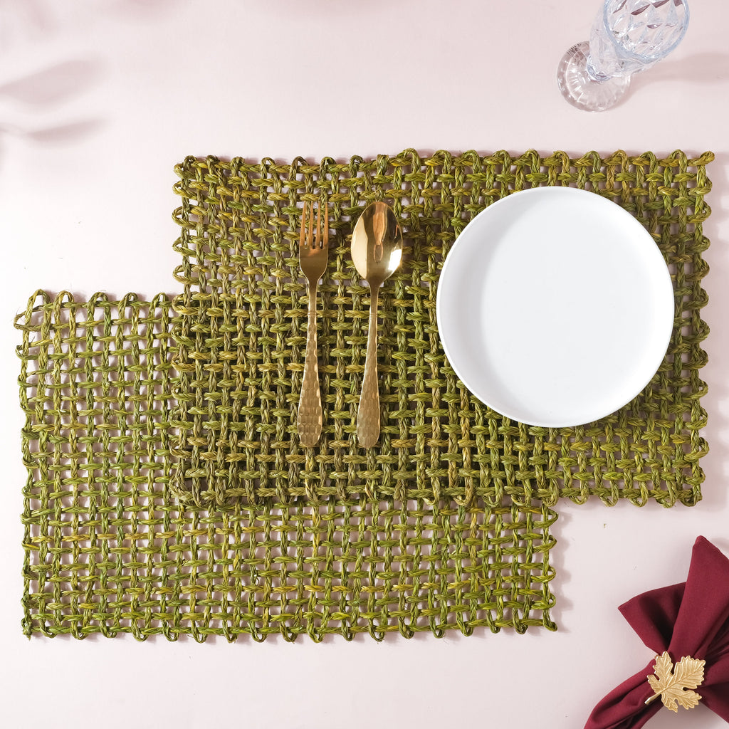 Rectangular Sabai Mat Green Nestasia