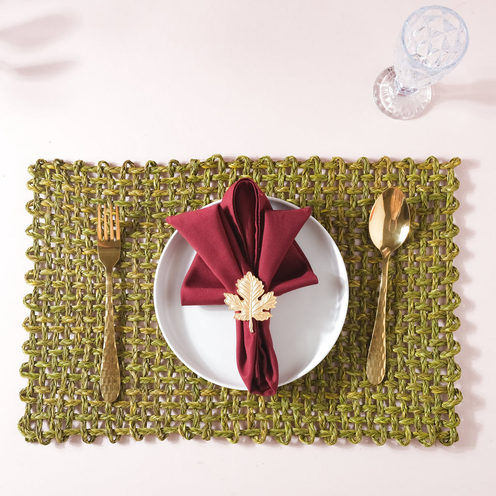 Rectangular Sabai Mat Green Nestasia