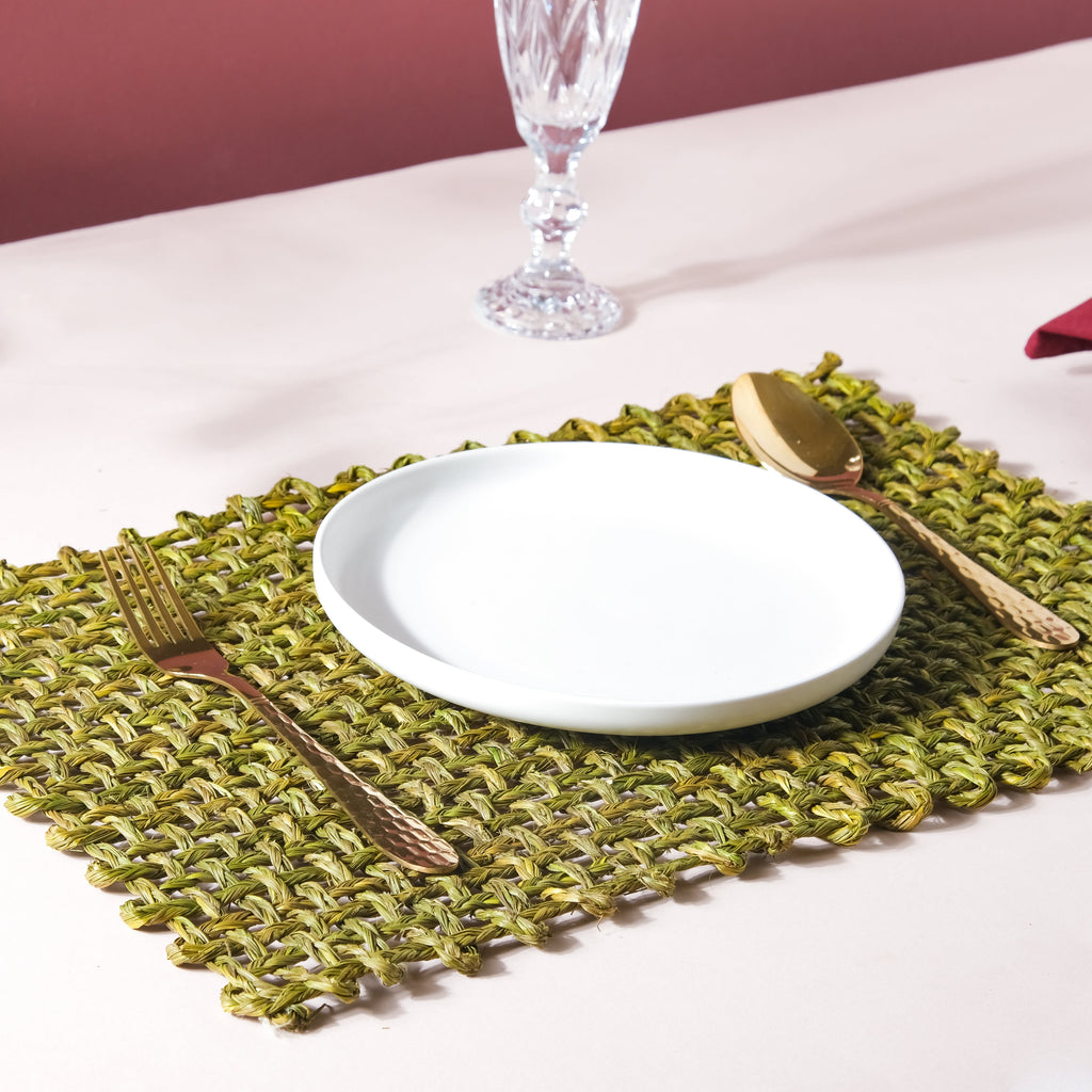 Rectangular Sabai Mat Green Nestasia
