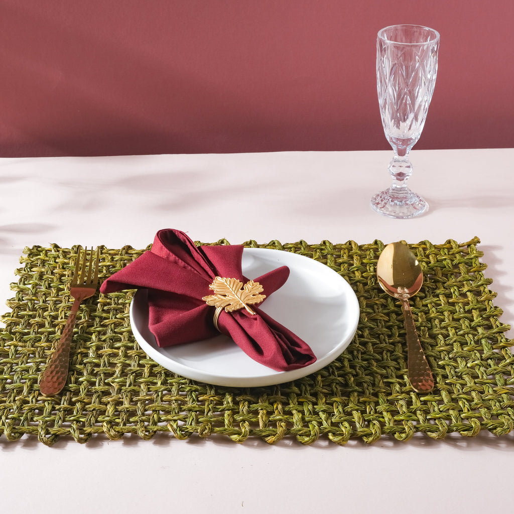 Rectangular Sabai Mat Green Nestasia