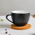 Dotty Modern Black Ceramic Cup With Coaster Nestasia
