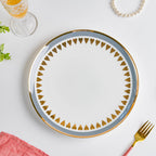 Ring Of Hearts Grey Gold Dinner Plate 11 inch Nestasia
