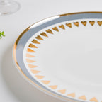 Ring Of Hearts Grey Gold Dinner Plate 11 inch Nestasia