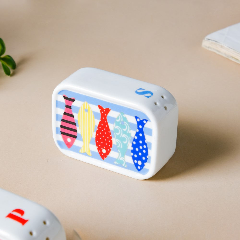 Fish Patterned Ceramic Salt And Pepper Shakers Set Nestasia