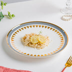 Ring Of Hearts Grey Gold Dinner Plate 11 inch Nestasia