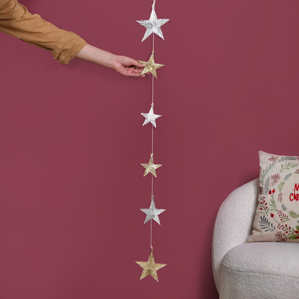 Glam Festive Christmas Star Garland Nestasia