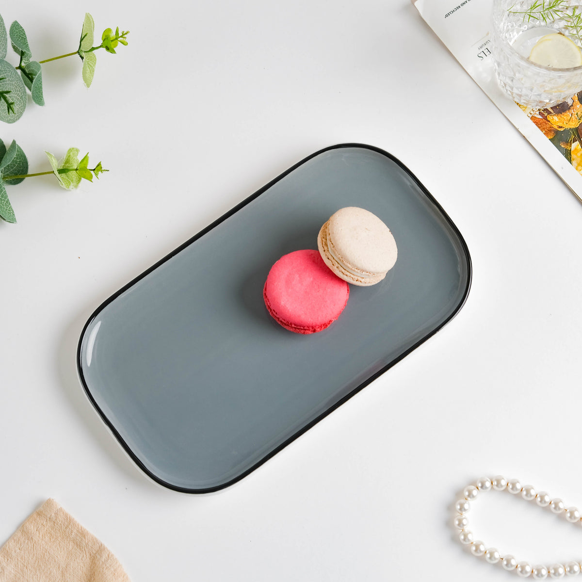 Cara Grey Ceramic Platter 9.5 Inch Nestasia